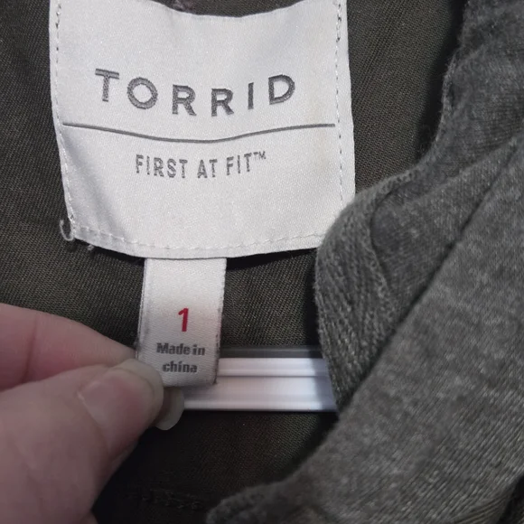 Torrid Olive and Gray Utility Jacket - Picture 3 of 7